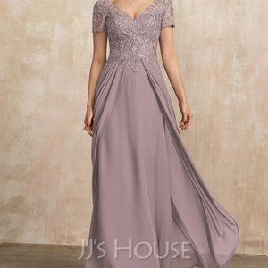 JJS House Evening Dress Chiffon Lace New Size 12 Purple